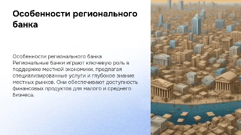 Особенности регионального банка