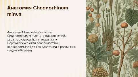Анатомо-морфологическая характеристика Chaenorhinum minus