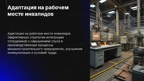 Адаптация на рабочем месте инвалидов с нарушением слуха