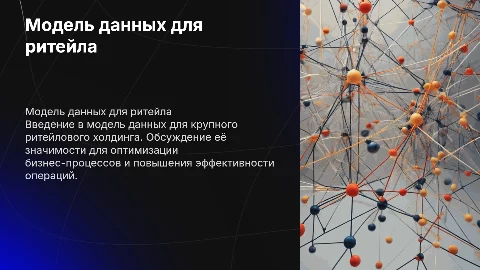 Модель данных для крупного ритейлового холдинга