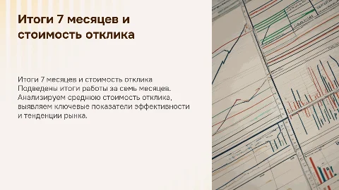 Результаты работы за 7 месяцев и стоимость отклика