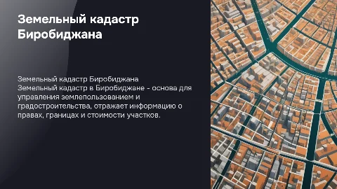 Земельный кадастр в муниципальном образовании город Биробиджан