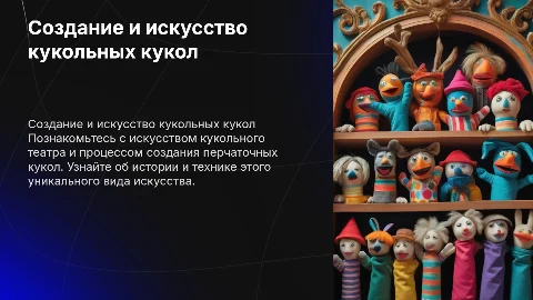 Создание перчаточных кукол и искусство кукольного театра