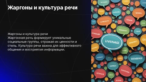 Жаргоны и культура речи