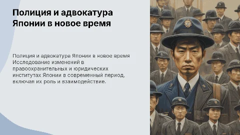 полиция и адвокатура в японии в новое время