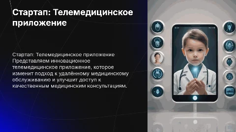 Стартап приложение для телемедицины Презентация для инвесторов