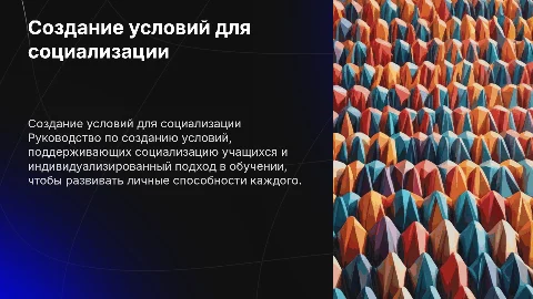 Руководство по созданию условий социализации и индивидуализации