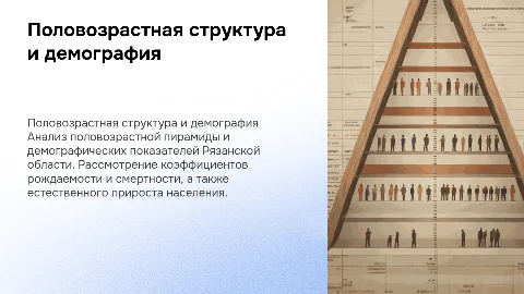 Половозрастная пирамида и демография Рязанской области