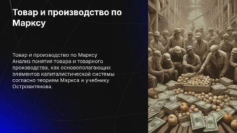 Товар и товарное производство по Капиталу Маркса