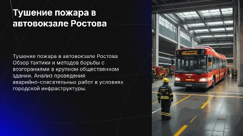Боевые действия по тушению пожара в автовокзале Ростова