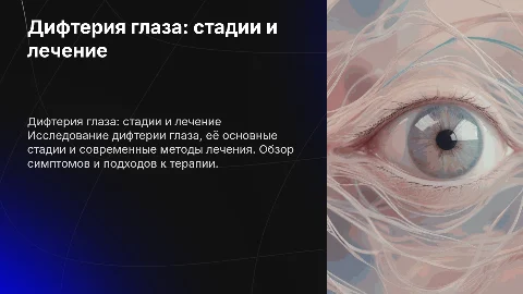 Дифтерия глаза.Стадии заболевания.Лечение