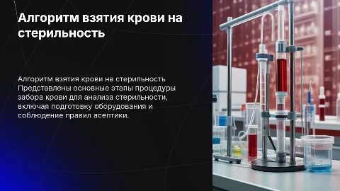 алгоритм взятия крови на стерильность