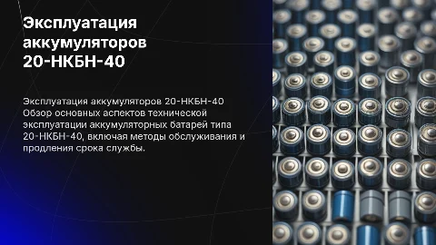 техническая эксплуатация аккумуляторных батарей 20-нкбн-40
