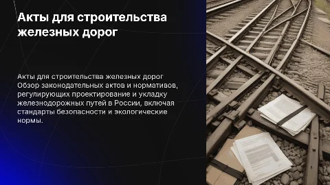 Акты регулирующие укладку железной дороги