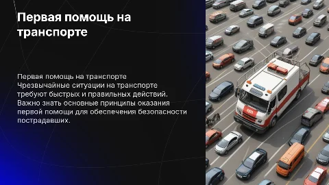 Первая помощь при чрезвычайных ситуациях на транспорте