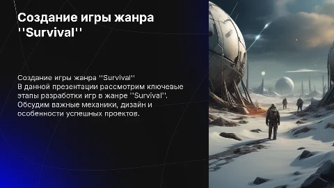 Разработка компьютерной игры в жанре "Survival"