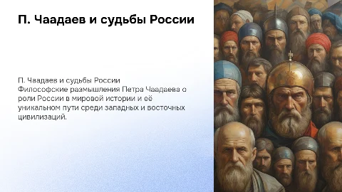 П.Чаадаев исторические судьбы России