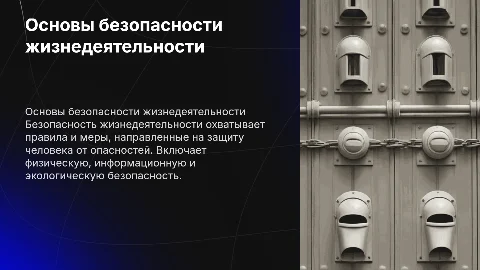 основные понятия безопасности жизнедеятельности