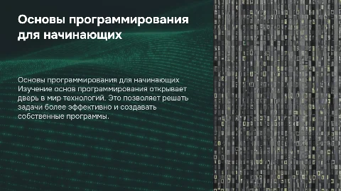 Основы программирования