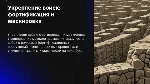 Повышение живучести войск: фортификационные сооружения и маскировка