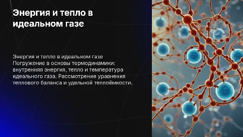 Внутренняя энергия идеального газа и тепловой баланс