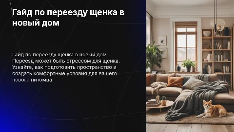 Переезд в новый дом для щенка гайд