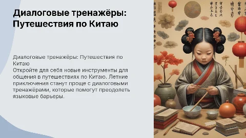 Диалоговые тренажёры для общения в путешествиях по Китаю