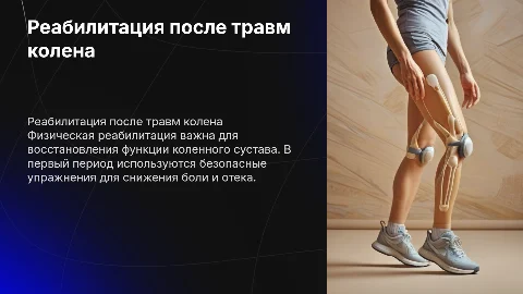 Физическая реабилитация коленного сустава: первый период и упражнения