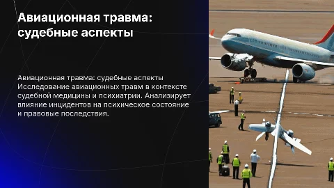 Авиационная травма: судебные аспекты и психиатрия