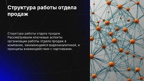 Структура работы отдела продаж в компании видеоаналитики