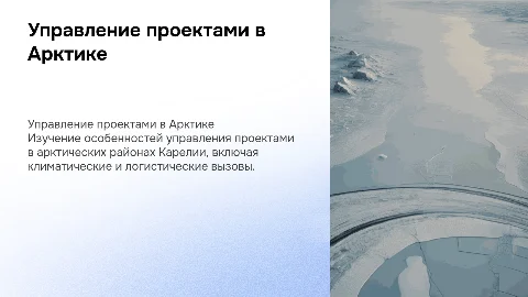 Проблема управления проектами в Арктических районах Карелии