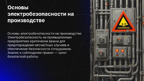Правила электробезопасности в промышленном производстве