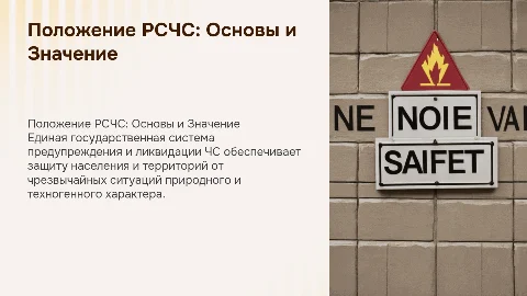 Положение о единой государственной системе предупреждения ЧС
