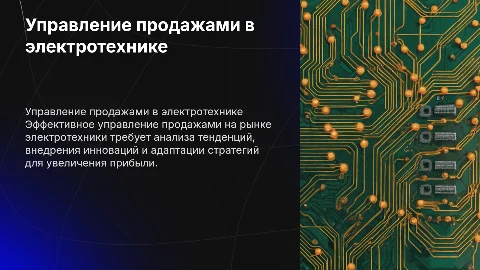 Управление продажами на рынке электротехники