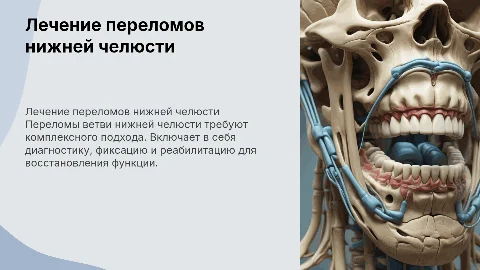Лечение переломов ветви нижней челюсти