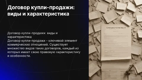 Договор купли-продажи: виды и правовая характеристика