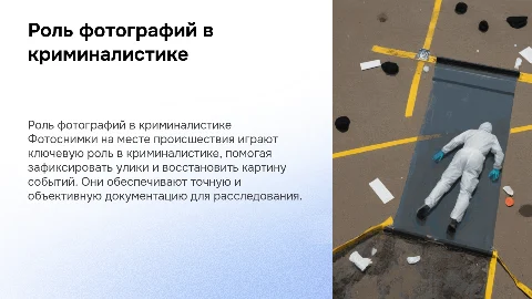 Задачи фотоснимков на месте происшествия в криминалистики