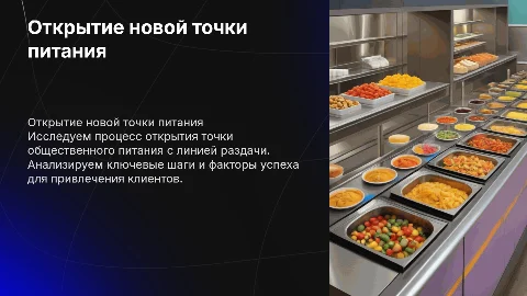 открытие точки общественного питания с линией раздачи