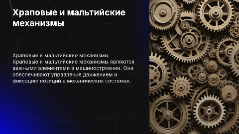 храповые и мальтийские механизмы