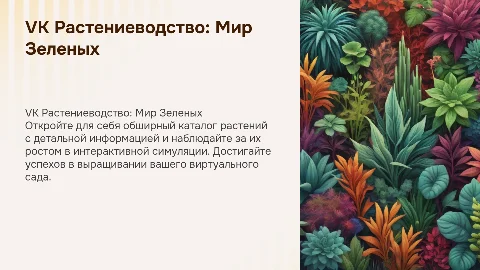 VK Растениеводство: каталог растений и симуляция роста