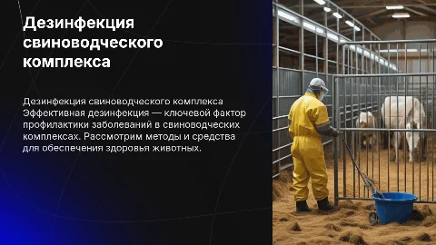 Дезинфекция свиноводческого комплекса