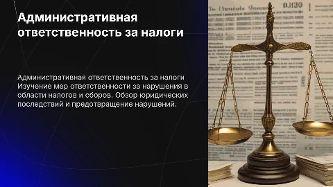 Административная ответственность за налоговые нарушения