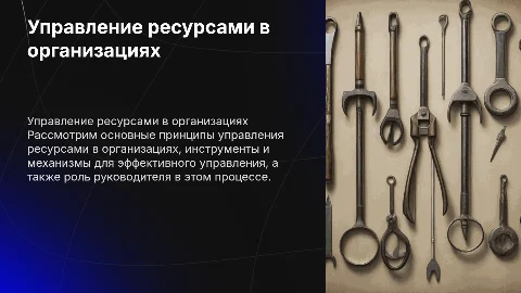 Принципы управления ресурсами в ОО для начинающих руководителей