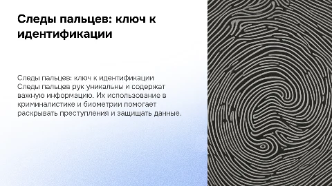 Следы пальцев рук и их информационное значение