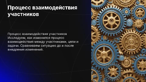 Описание процесса взаимодействия участников: "было", "стало"