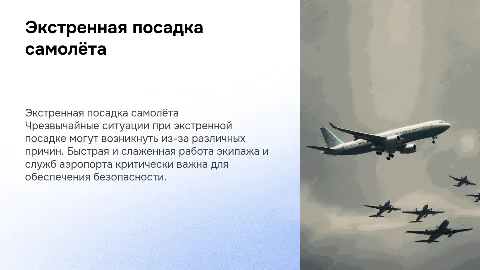 Чрезвычайная ситуация при экстренной посадке самолёта