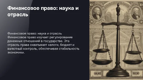 Финансовое право как наука и отрасль российского права