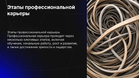Этапы профессиональной карьеры