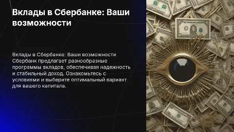 мне нужна презентация по вкладам сбербанка