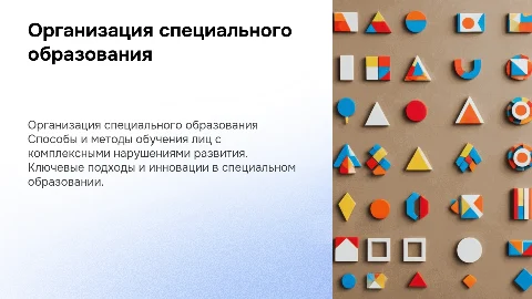 Организация специального образования для лиц с нарушениями